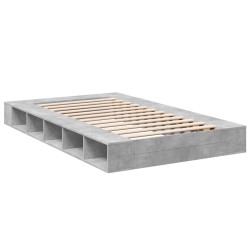 Cadre de lit sans matelas gris béton 120x200 cm 