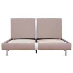 Cadre de lit sans matelas cappuccino similicuir 140x200 cm 