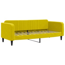 Lit de repos sans matelas jaune 80x200 cm velours 