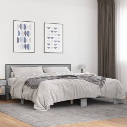 Cadre de lit sans matelas sonoma gris 200x200 cm 