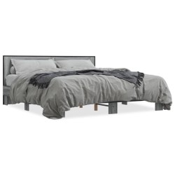Cadre de lit sans matelas sonoma gris 200x200 cm 