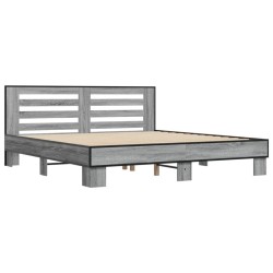 Cadre de lit sans matelas sonoma gris 200x200 cm 