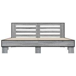 Cadre de lit sans matelas sonoma gris 200x200 cm 