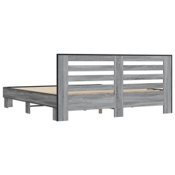 Cadre de lit sans matelas sonoma gris 200x200 cm 