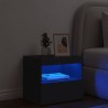 Table de chevet avec lumières LED noir 50x40x45 cm 