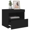 Table de chevet avec lumières LED noir 50x40x45 cm 
