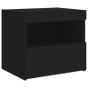 Table de chevet avec lumières LED noir 50x40x45 cm 