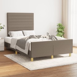 Cadre de lit sans matelas taupe 120x190 cm tissu 