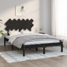 Cadre de lit sans matelas noir 135x190 cm bois massif 