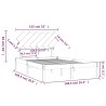 Cadre de lit sans matelas noir 135x190 cm bois massif 