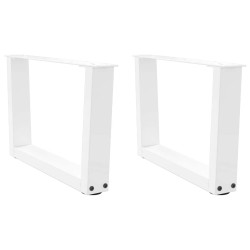 Pieds de table basse en forme de V, 2 pièces, blanc, 50 x (30-31,3) cm, acier 