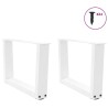Pieds de table basse en forme de V, 2 pièces, blanc, 50 x (30-31,3) cm, acier 