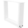 Pieds de table basse en forme de V, 2 pièces, blanc, 50 x (30-31,3) cm, acier 