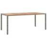 Table de jardin et dessus en bois Gris Résine tressée et acacia 