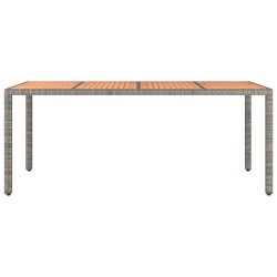 Table de jardin et dessus en bois Gris Résine tressée et acacia 