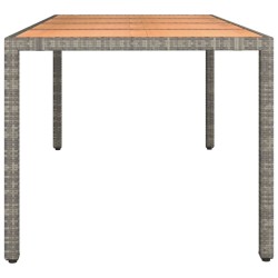Table de jardin et dessus en bois Gris Résine tressée et acacia 