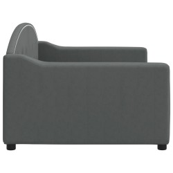 Lit de repos sans matelas gris foncé 90x200 cm tissu 