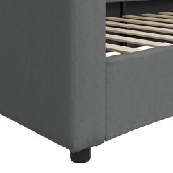 Lit de repos sans matelas gris foncé 90x200 cm tissu 