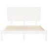 Cadre de lit sans matelas blanc bois de pin massif 