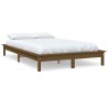 Cadre de lit sans matelas marron miel bois massif 