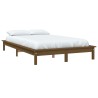 Cadre de lit sans matelas marron miel bois massif 