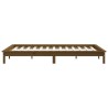 Cadre de lit sans matelas marron miel bois massif 