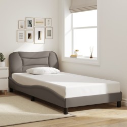 Cadre de lit sans matelas taupe 100x200 cm tissu 