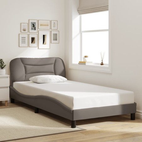 Cadre de lit sans matelas taupe 100x200 cm tissu 