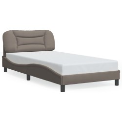 Cadre de lit sans matelas taupe 100x200 cm tissu 