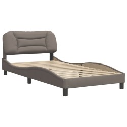 Cadre de lit sans matelas taupe 100x200 cm tissu 