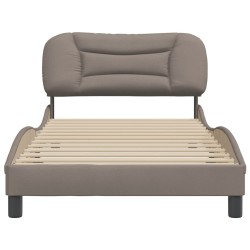 Cadre de lit sans matelas taupe 100x200 cm tissu 