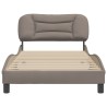 Cadre de lit sans matelas taupe 100x200 cm tissu 