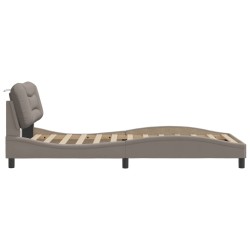 Cadre de lit sans matelas taupe 100x200 cm tissu 