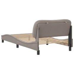 Cadre de lit sans matelas taupe 100x200 cm tissu 