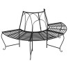 Banc demi-circulaire tour d'arbre Ø159 cm Noir Acier 