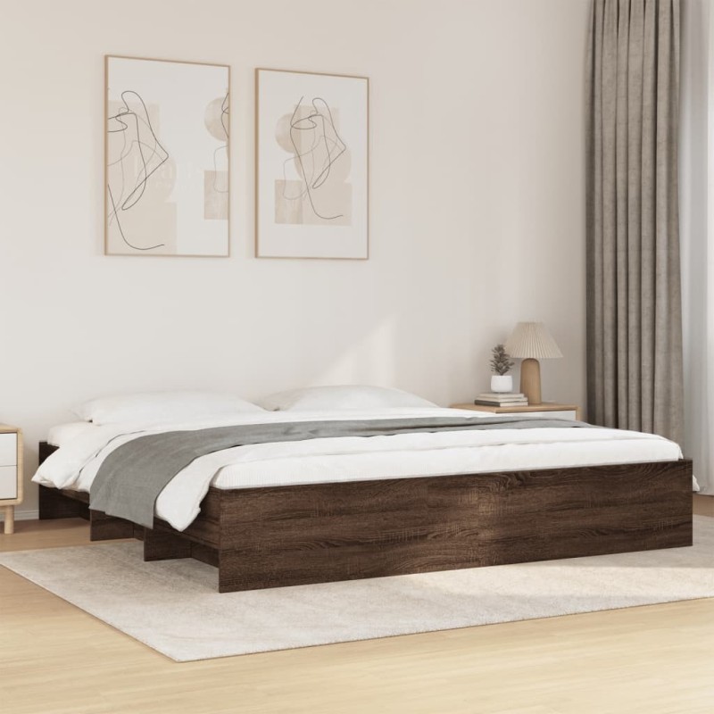 Cadre de lit sans matelas chêne marron 200x200 cm 
