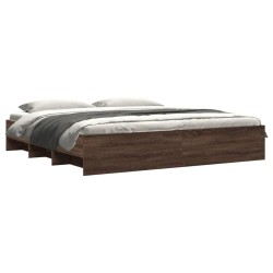 Cadre de lit sans matelas chêne marron 200x200 cm 