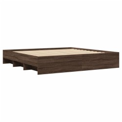 Cadre de lit sans matelas chêne marron 200x200 cm 