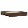 Cadre de lit sans matelas chêne marron 200x200 cm 