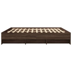 Cadre de lit sans matelas chêne marron 200x200 cm 