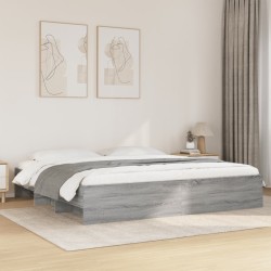 Cadre de lit sans matelas sonoma gris 200x200 cm 