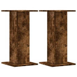 Supports de haut-parleurs 2 pcs chêne fumé bois d'ingénierie 