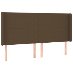 Tête de lit à LED Marron foncé 203x16x118/128 cm Tissu 