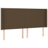 Tête de lit à LED Marron foncé 203x16x118/128 cm Tissu 