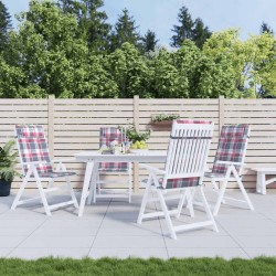 Coussins de chaise à dossier haut lot de 4 carreaux rouge 