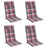 Coussins de chaise à dossier haut lot de 4 carreaux rouge 