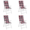 Coussins de chaise à dossier haut lot de 4 carreaux rouge 