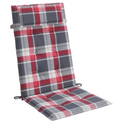Coussins de chaise à dossier haut lot de 4 carreaux rouge 