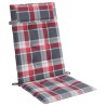 Coussins de chaise à dossier haut lot de 4 carreaux rouge 