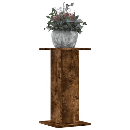 Supports pour plantes 2 pcs chêne fumé bois d'ingénierie 